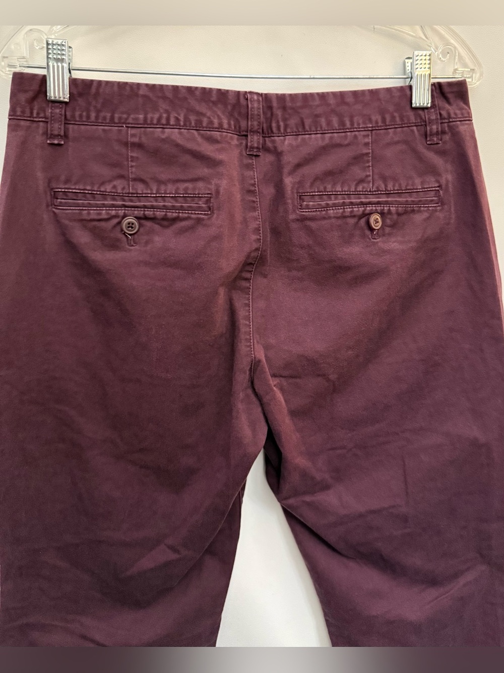 NEW BONOBOS Pants Men 31x30” Chino Slim Straight Burgundy Cotton Stretch Preppy - Picture 11 of 15